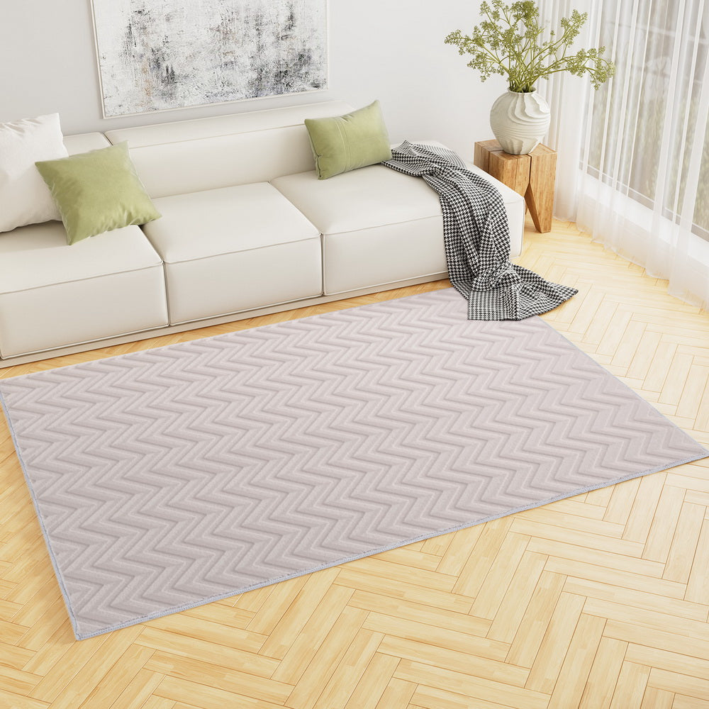 Artiss Floor Rugs 160x230cm Washable Area Mat Large Carpet Microfiber Ripple-4