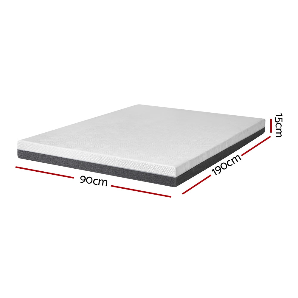 Giselle Bedding Memory Foam Mattress Bed Cool Gel Non Spring 15cm Single-1