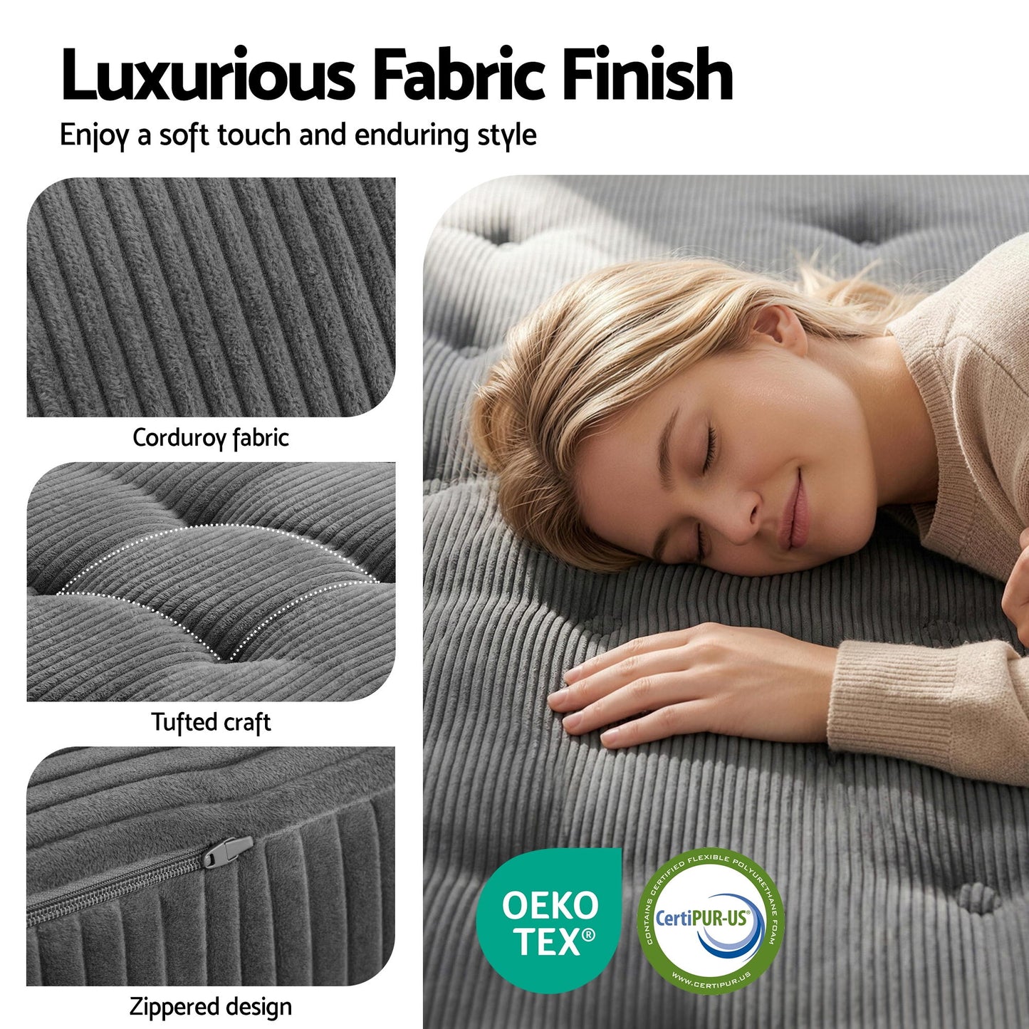 Giselle Single Folding Mattress 15cm Foldable Foam Portable Guest Sofa Bed Camping Mat