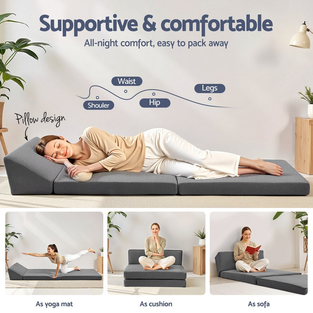 Giselle Foldable Mattress Folding Sofa Bed Trifold Sleeping Camping Cushion Mat-3
