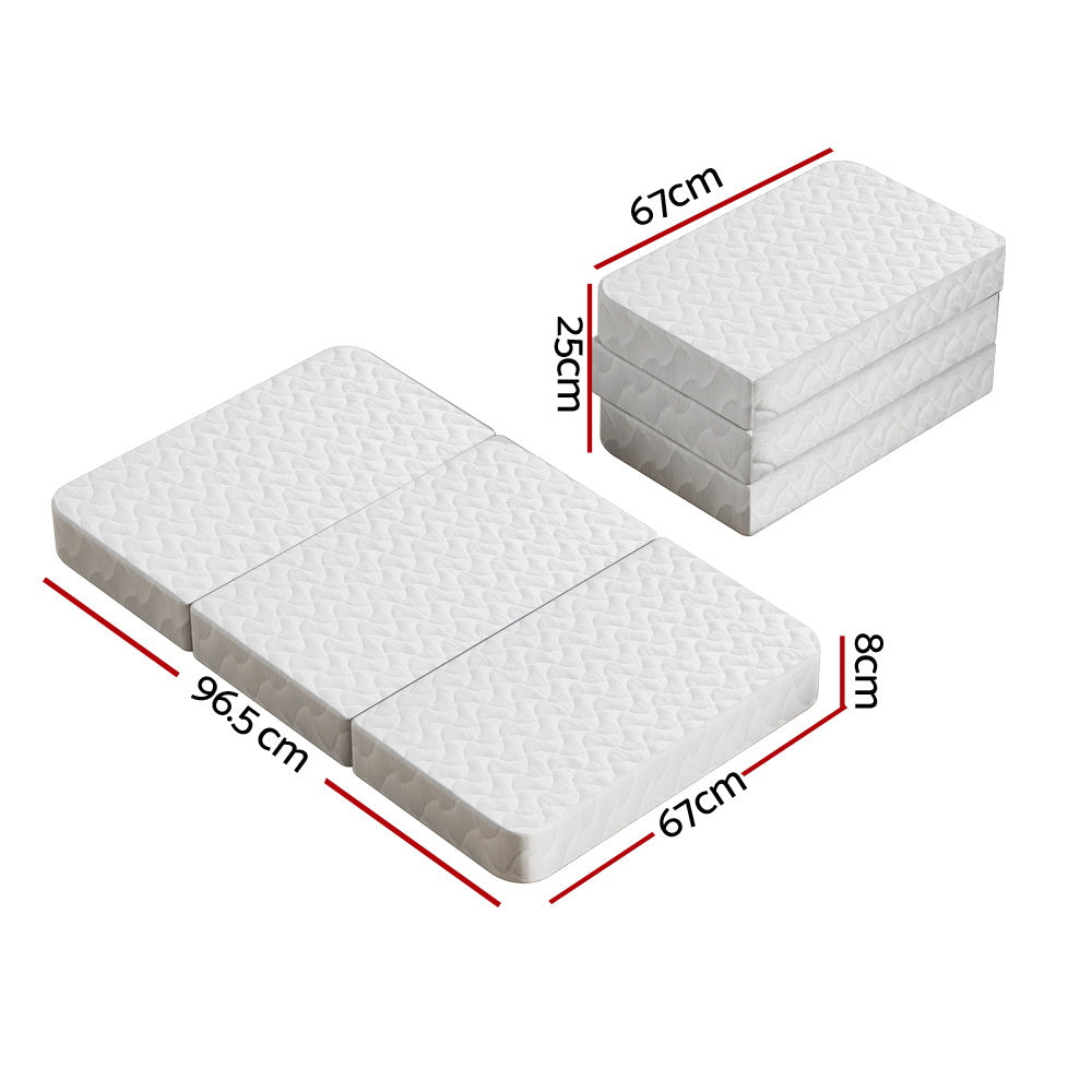 Giselle Bedding Foldable Mattress Folding Foam Cot Bed White-1