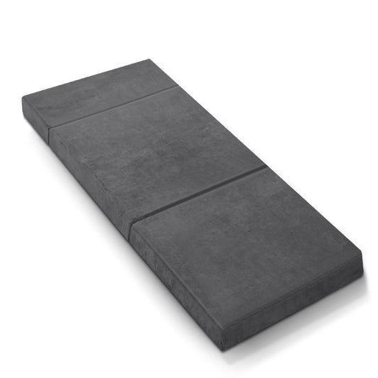 Giselle Bedding Foldable Mattress Folding Foam Bed Mat Single Grey-0