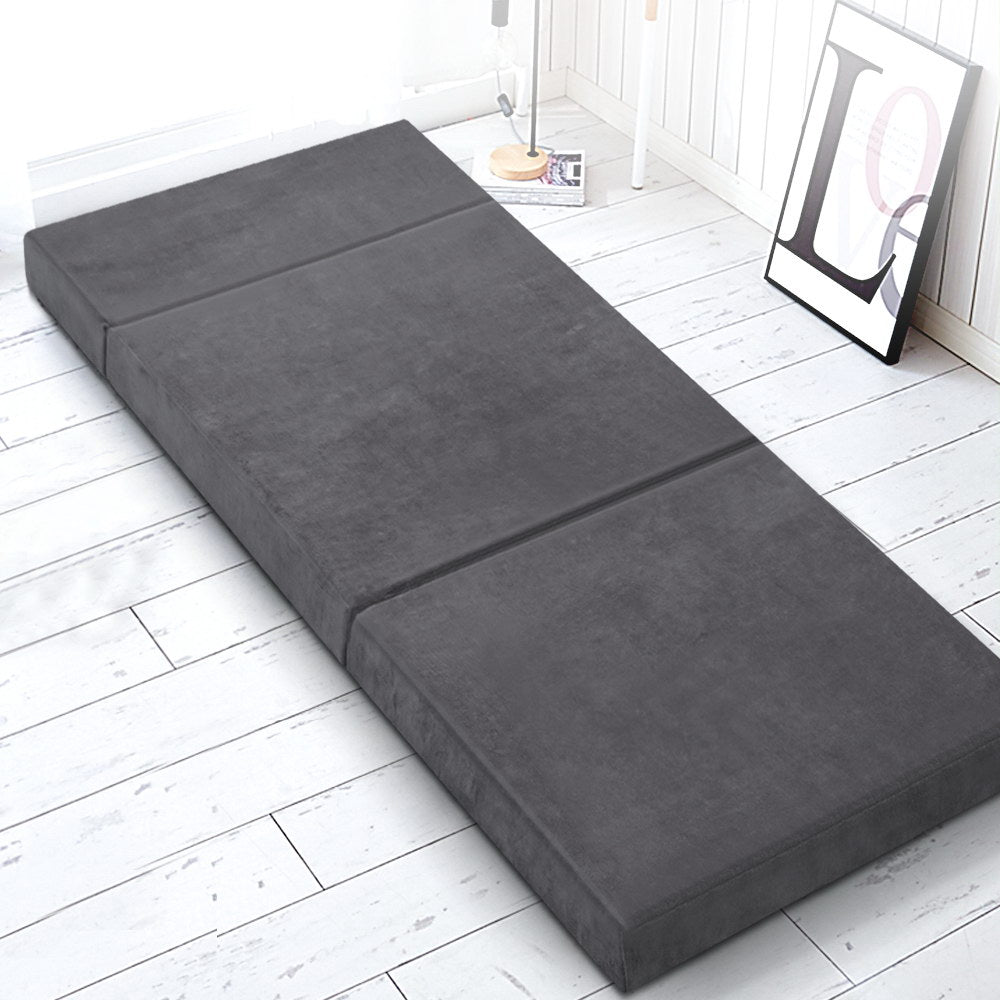 Giselle Bedding Foldable Mattress Folding Foam Bed Mat Single Grey-6