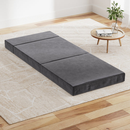 Giselle Bedding Foldable Mattress Folding Foam Bed Mat Single Grey-0