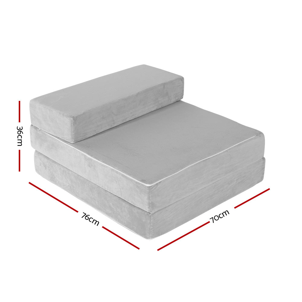 Giselle Bedding Foldable Mattress Folding Foam Bed Mat Light Grey-2