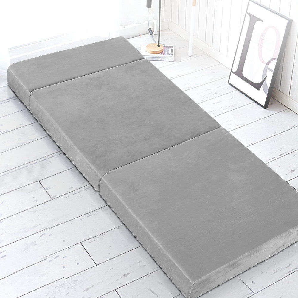 Giselle Bedding Foldable Mattress Folding Foam Bed Mat Light Grey-6