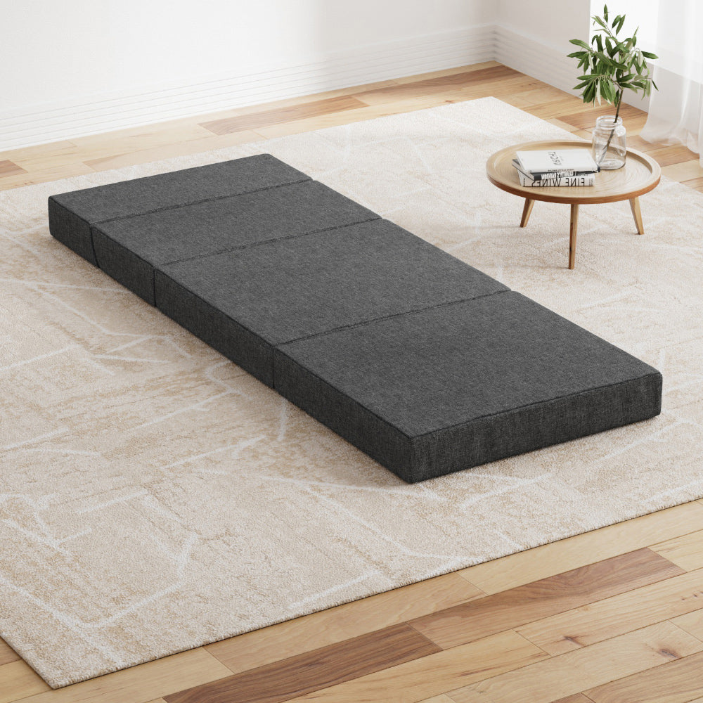 Giselle Bedding Foldable Mattress Folding Foam Bed Floor Mat Grey-0