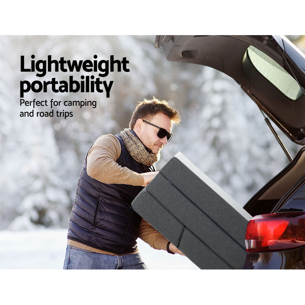 Giselle Bedding Foldable Mattress Folding Foam Bed Floor Mat Grey-4