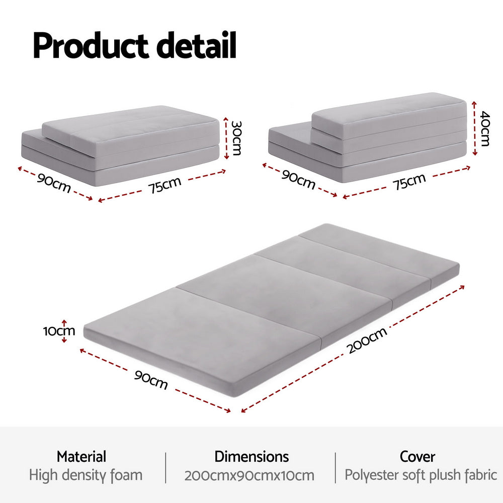 Giselle Foldable Mattress Folding Sofa Bed 4-fold Sleeping Camping Cushion Mat-1