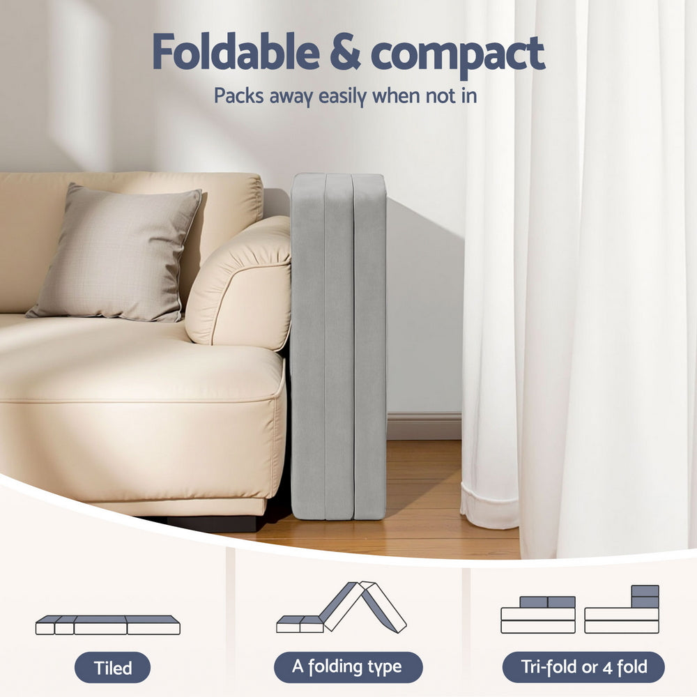 Giselle Foldable Mattress Folding Sofa Bed 4-fold Sleeping Camping Cushion Mat-4