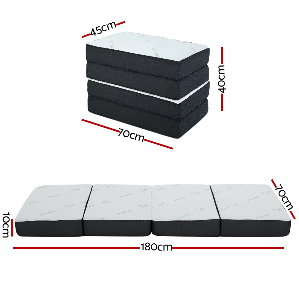 Giselle Bedding Foldable Mattress Folding Foam Sofa Bed Mat Bamboo-1