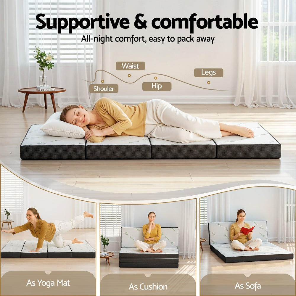 Giselle Foldable Mattress Folding Foam Mattresses Bamboo Double-3