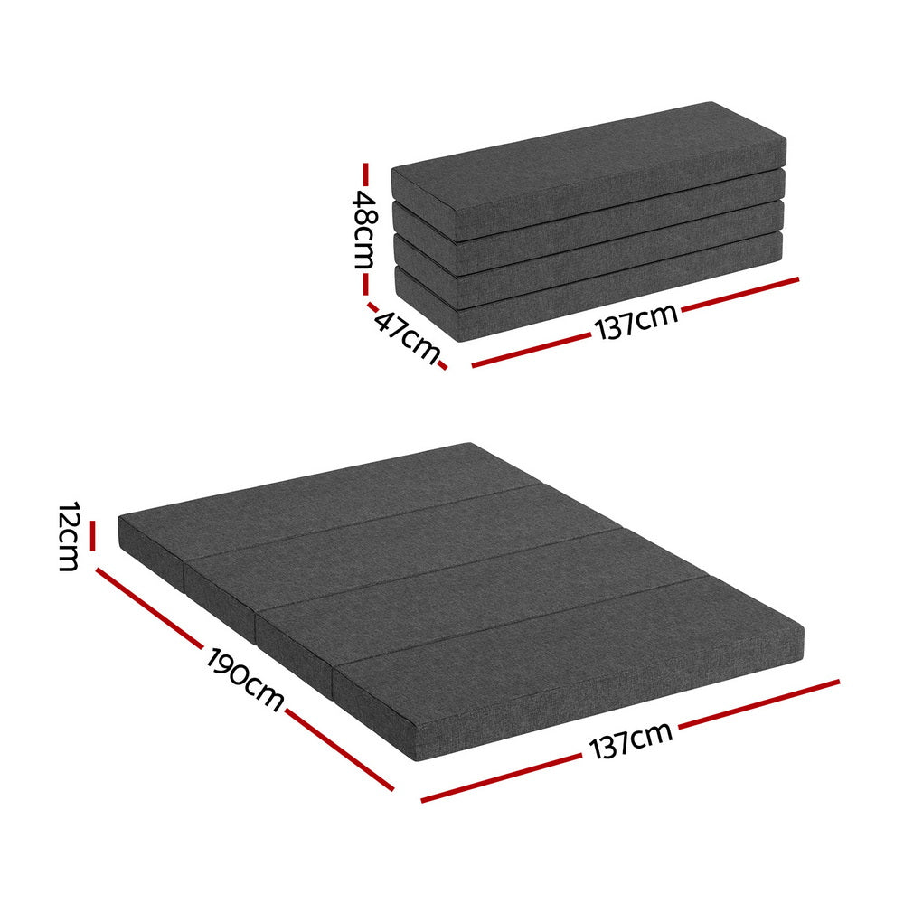 Giselle Bedding Foldable Mattress Folding Foam Mattresses Portable Mat Double-1
