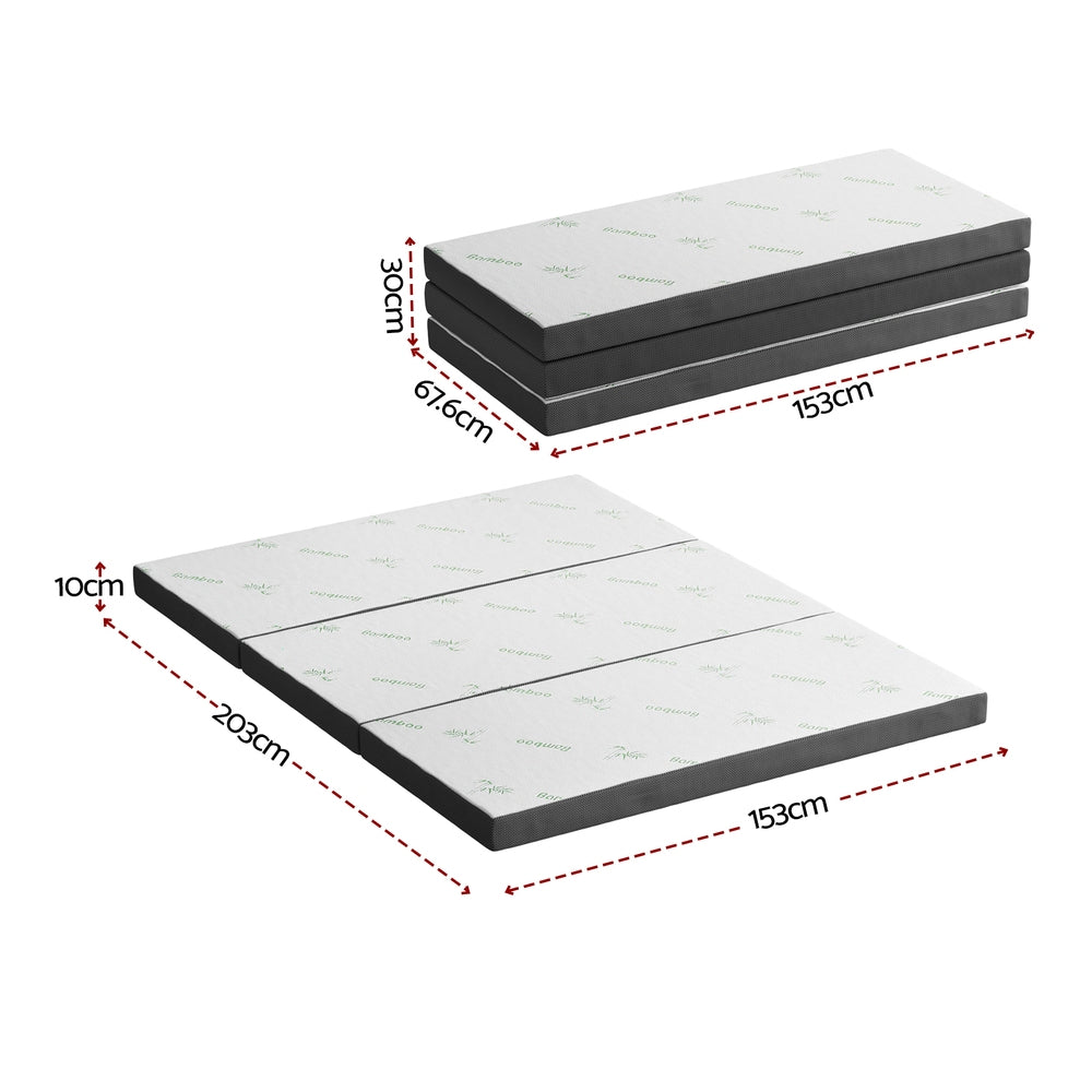 Giselle Foldable Mattress Folding Foam Mattresses Bamboo Queen-1