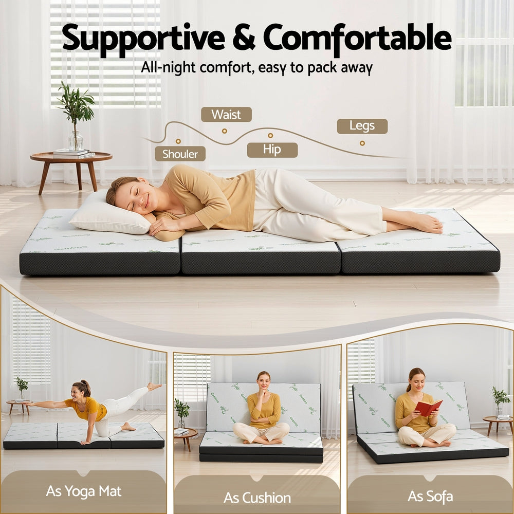 Giselle Foldable Mattress Folding Foam Mattresses Bamboo Queen-3