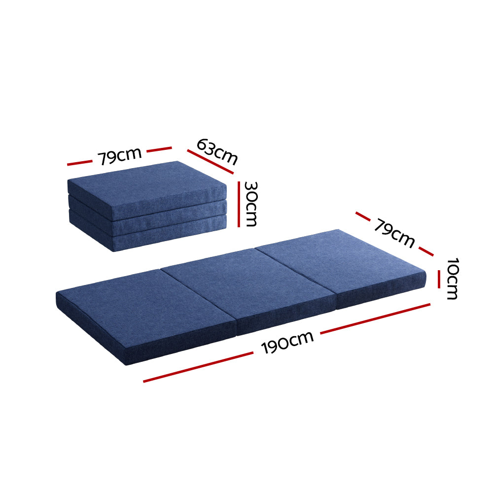 Giselle Bedding Foldable Mattress Folding Foam Single Blue-1