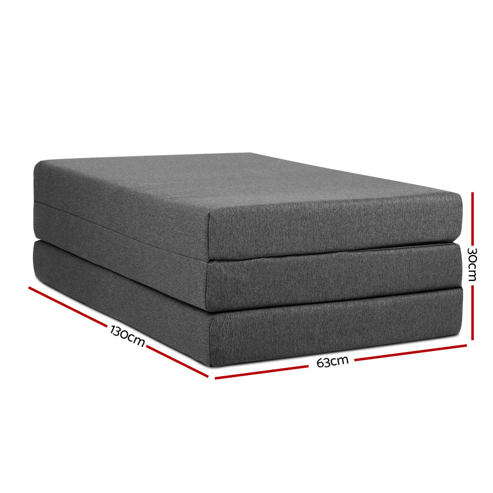 Giselle Bedding Foldable Mattress Folding Foam Double Grey-2