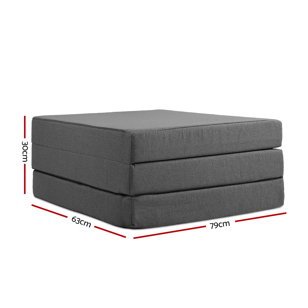 Giselle Bedding Foldable Mattress Folding Foam Bed Single Grey-2