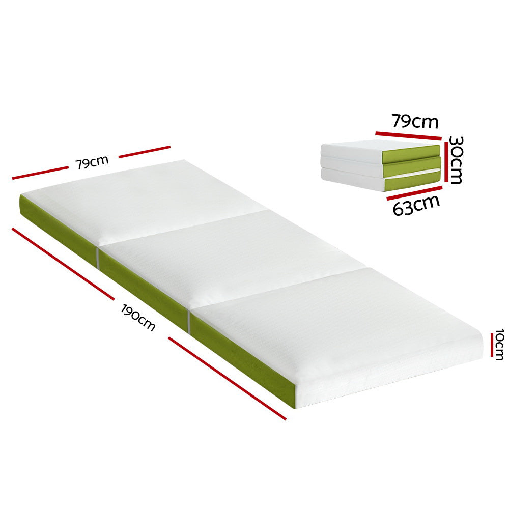 Giselle Bedding Foldable Mattress Folding Foam Trifold Green-1