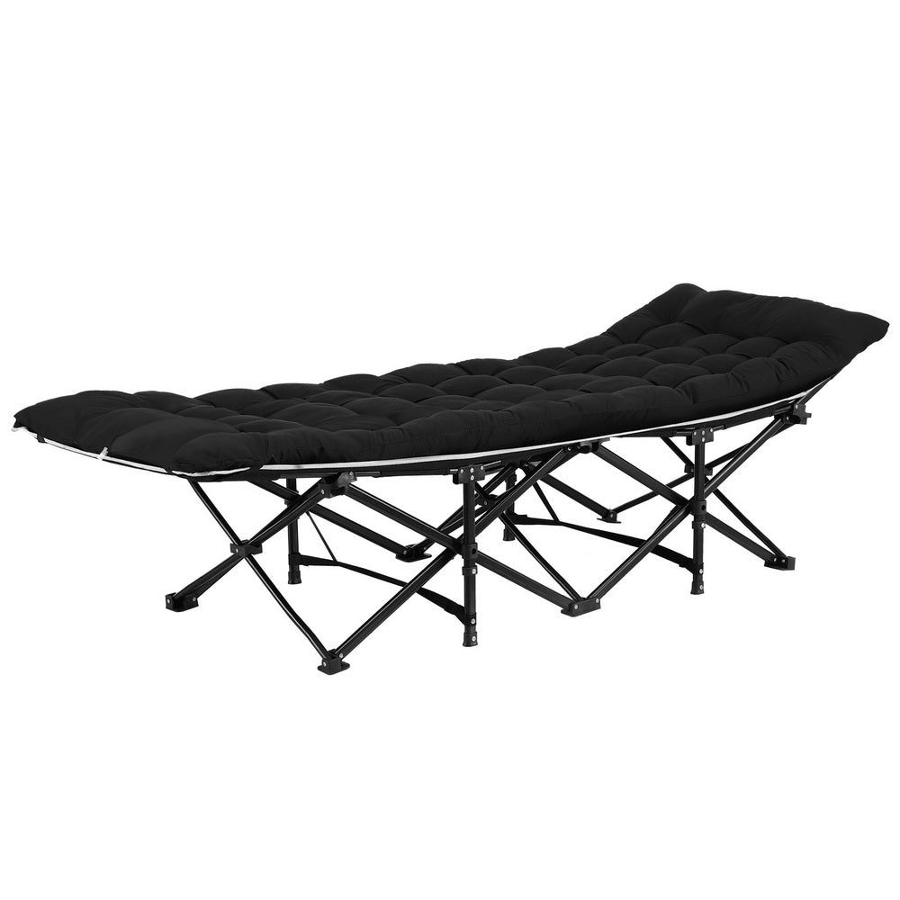 Artiss Folding Bed With Mattress Heavy Duty Black 185CM-2