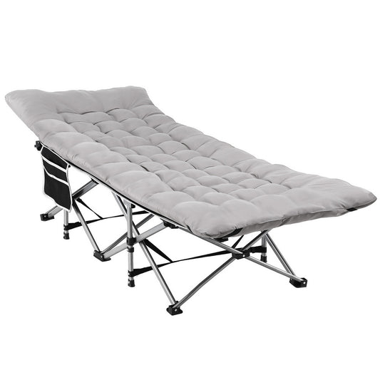 Artiss Folding Bed With Mattress Heavy Duty Grey 185CM-0