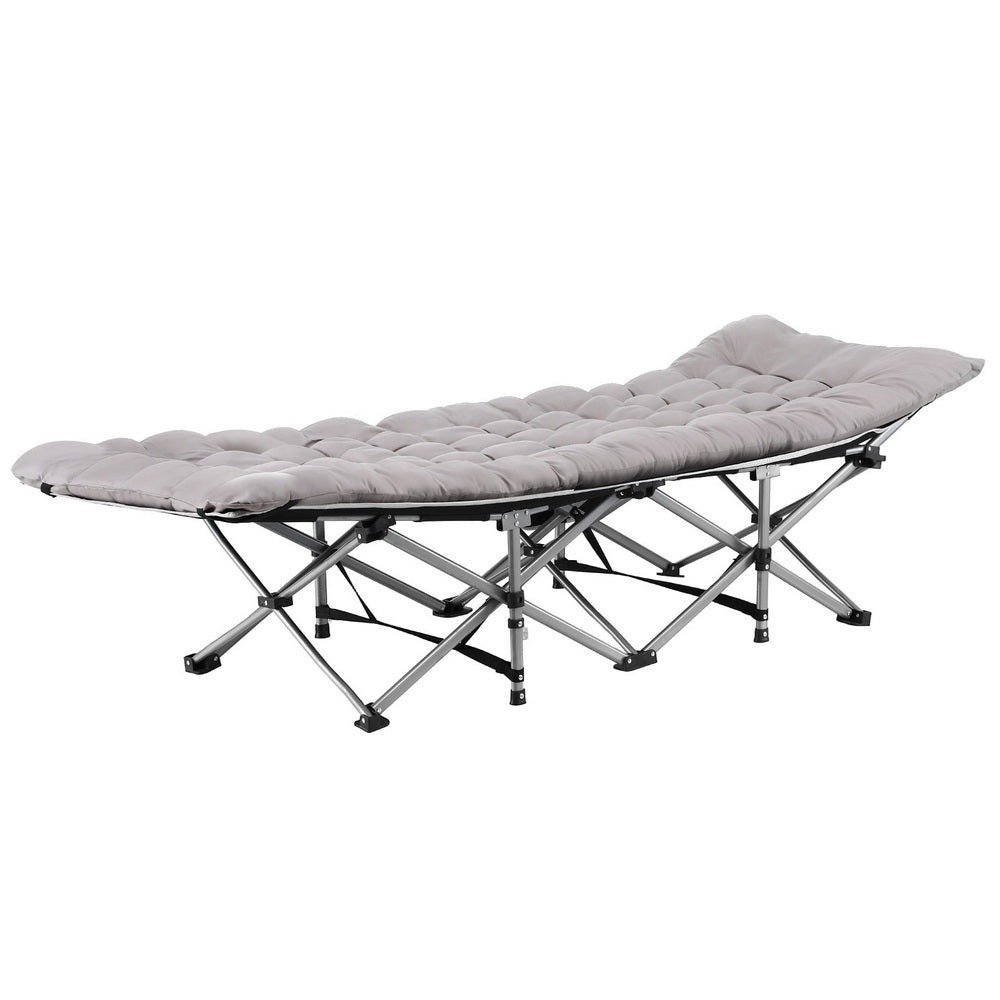 Artiss Folding Bed With Mattress Heavy Duty Grey 185CM-2