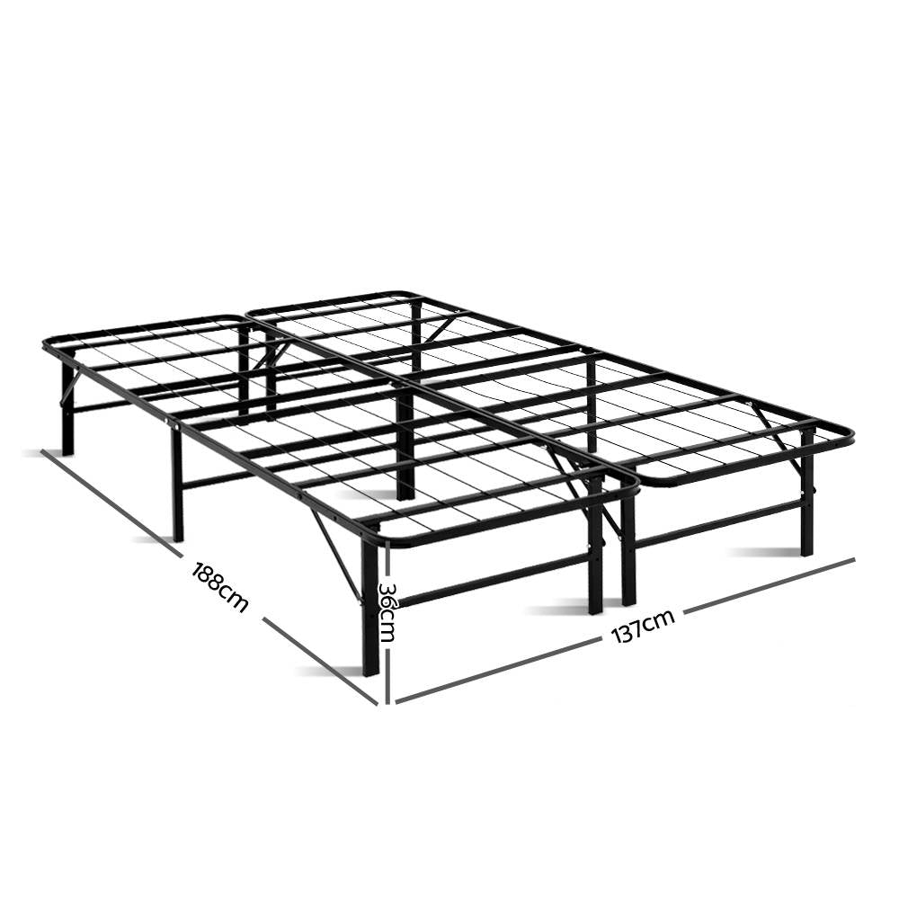 Artiss Folding Bed Frame Metal Base - Double-1