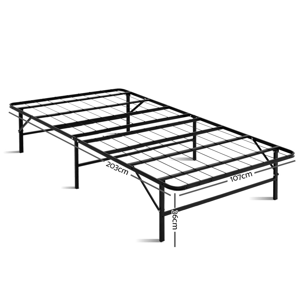 Artiss Folding Bed Frame Metal Base - King Single-1