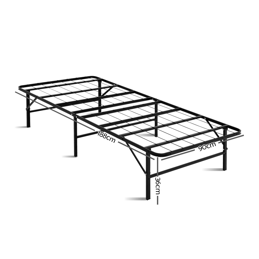 Artiss Folding Bed Frame Metal Base - Single-1