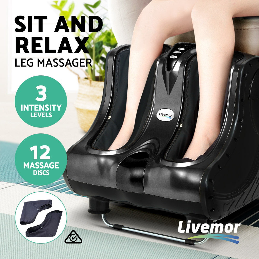 Livemor Foot Massager Massagers Shiatsu Electric Roller Ankle Calf Leg Kneading Black-2