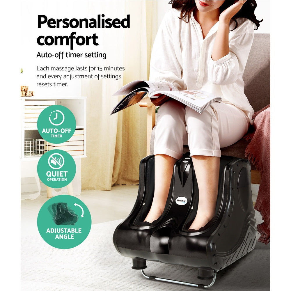 Livemor Foot Massager Massagers Shiatsu Electric Roller Ankle Calf Leg Kneading Black-5