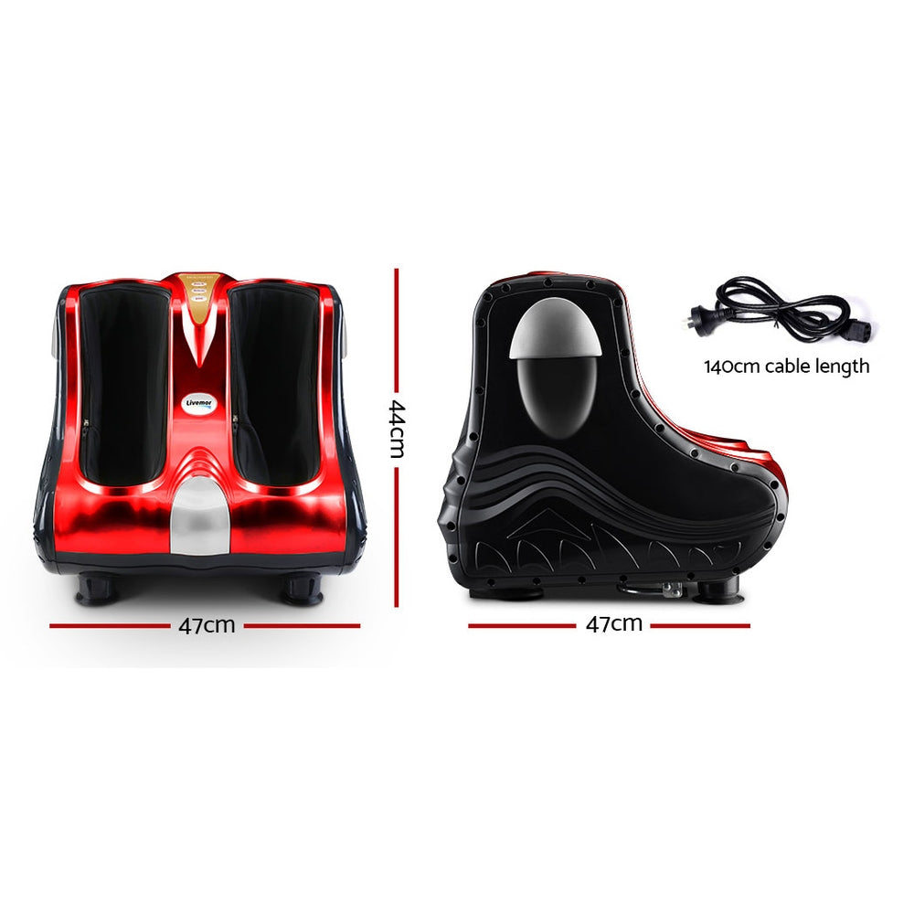 Livemor Foot Massager Massagers Shiatsu Electric Roller Ankle Calf Leg Kneading Red-1