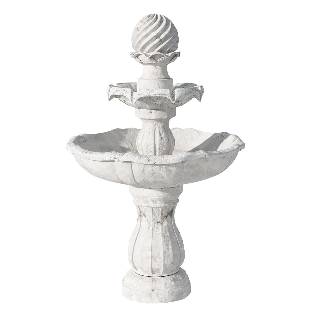 Gardeon Solar Water Feature 3-Tier Fountain with Pump Kit Bird Bath 93CM Ivory-0