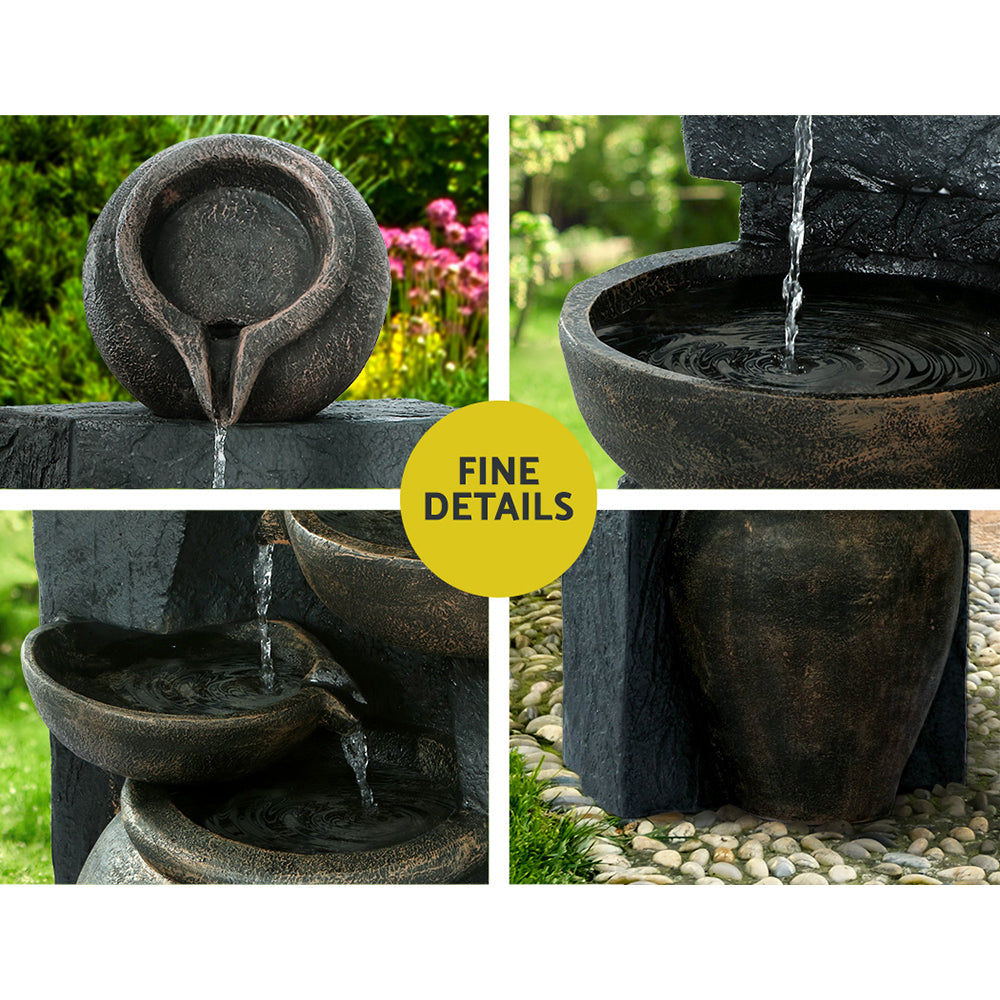 Gardeon Solar Water Feature Cascading Fountain 5 Tiered Bowl Bird Bath 99CM-5