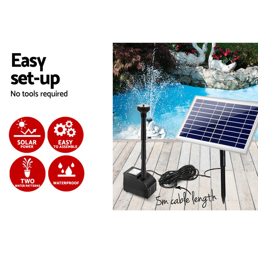 Gardeon Solar Pond Pump Submersible Water Fountain Kit 6.6FT-3