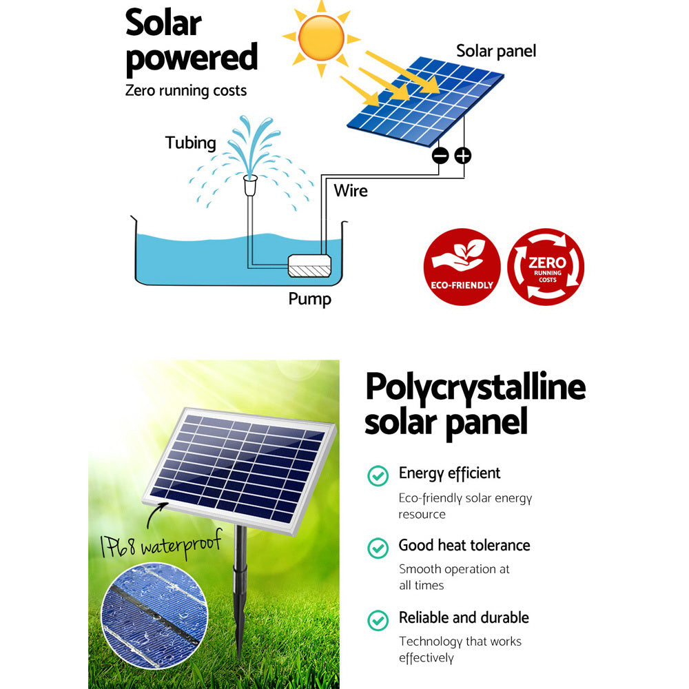 Gardeon Solar Pond Pump Submersible Water Fountain Kit 6.6FT-5