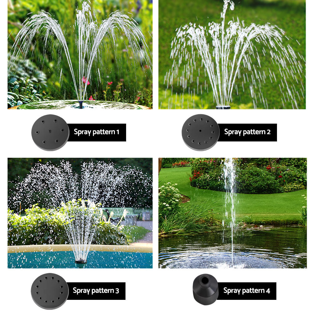 Gardeon Solar Pond Pump Submersible Water Fountain with Battery Kit LED Lights 4FT-5