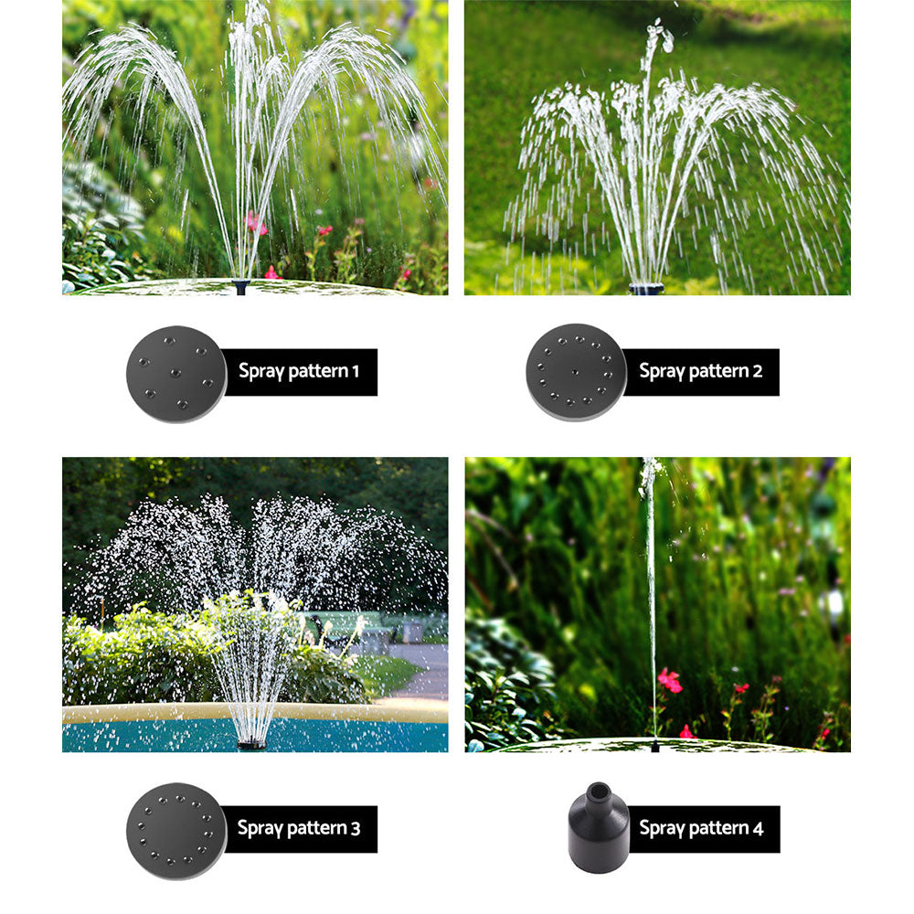 Gardeon Solar Pond Pump Submersible Water Fountain with Battery LED Lights 4.4FT-4