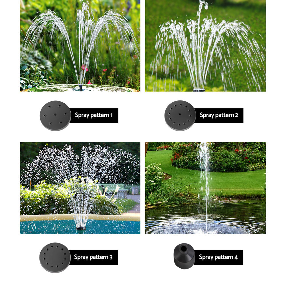 Gardeon Solar Pond Pump Submersible Water Fountain with Battery Kit LED Lights 4.3FT-5