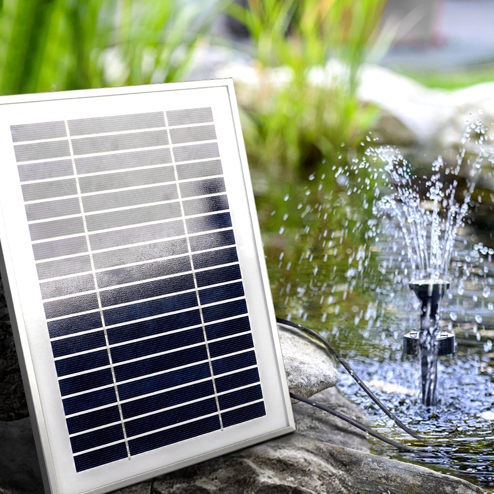 Gardeon Solar Pond Pump Submersible Water Fountain with Battery Kit LED Lights 4.3FT-7