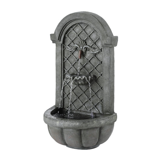 Gardeon Solar Fountain Water Feature Wall Mount Garden Fountains 80CM Grey-0