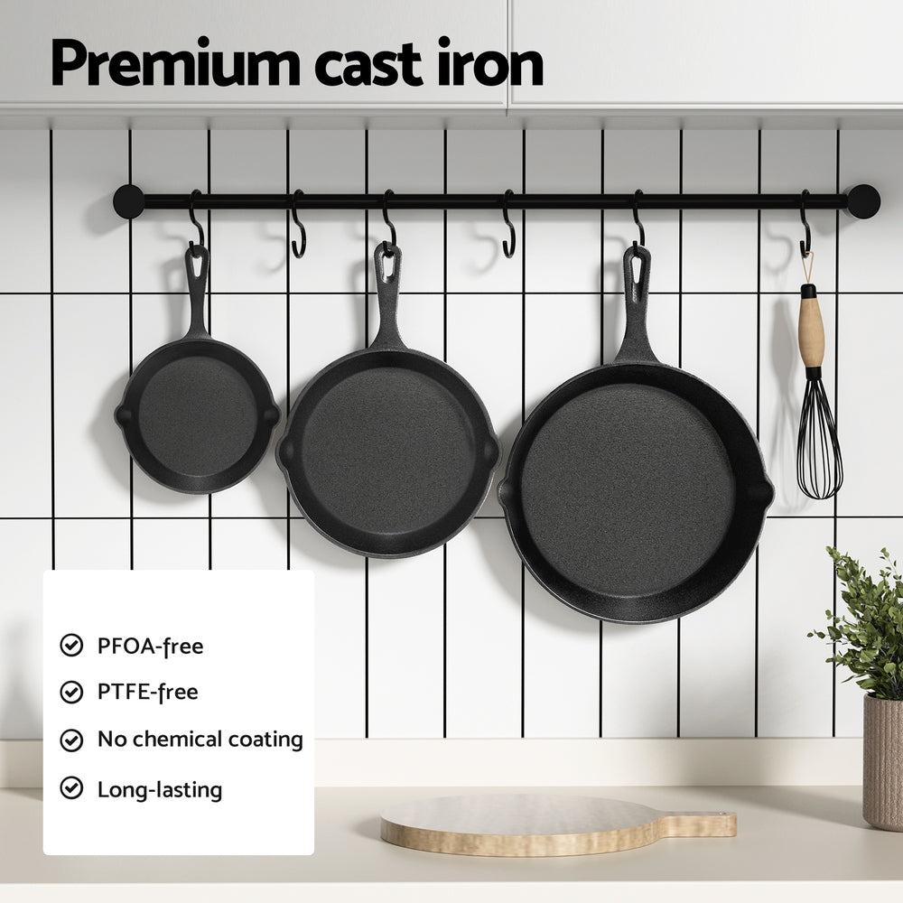 5-star chef Non Stick Frying Pan Cast Iron 3PCS-3