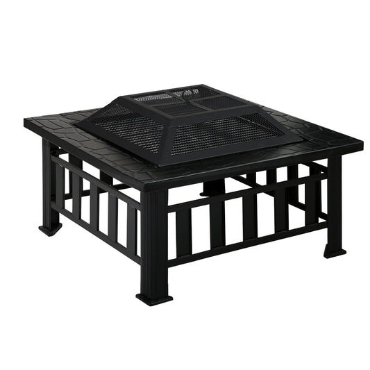 Grillz Fire Pit BBQ Grill 2-In-1 Table-0