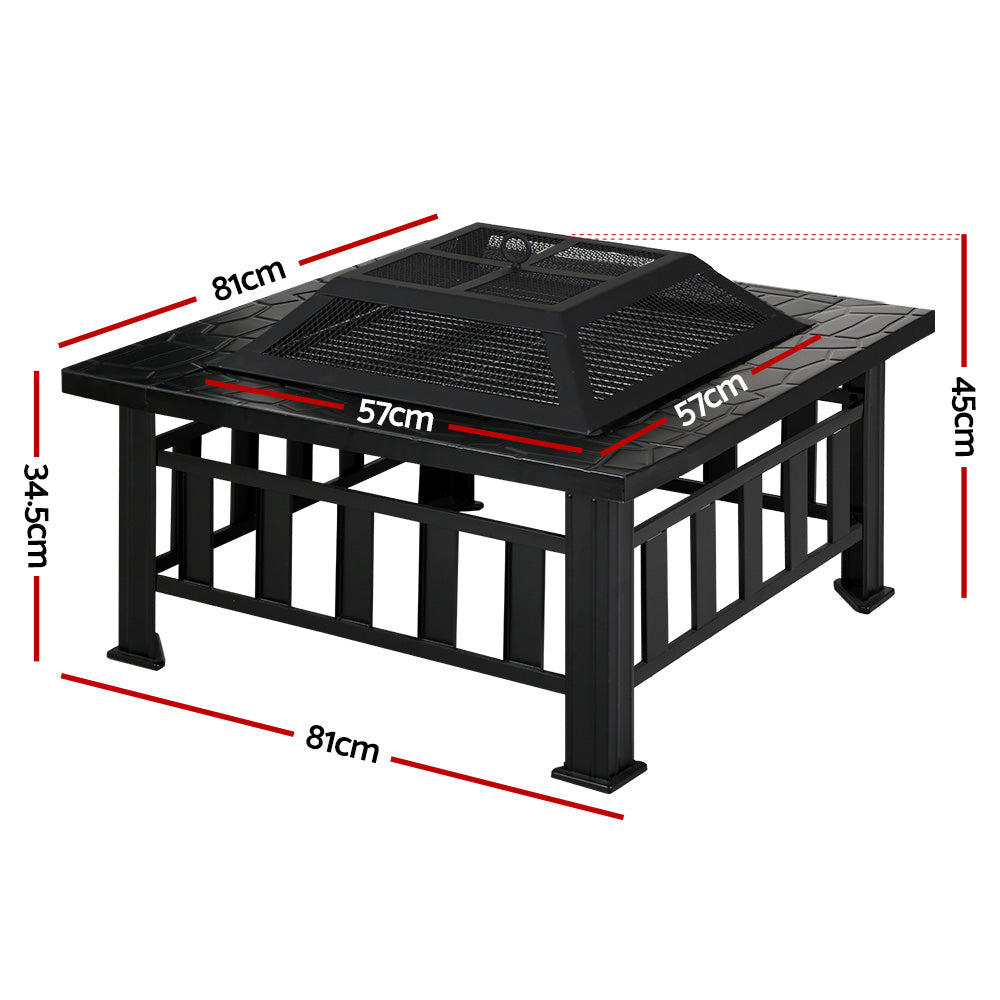 Grillz Fire Pit BBQ Grill 2-In-1 Table-1