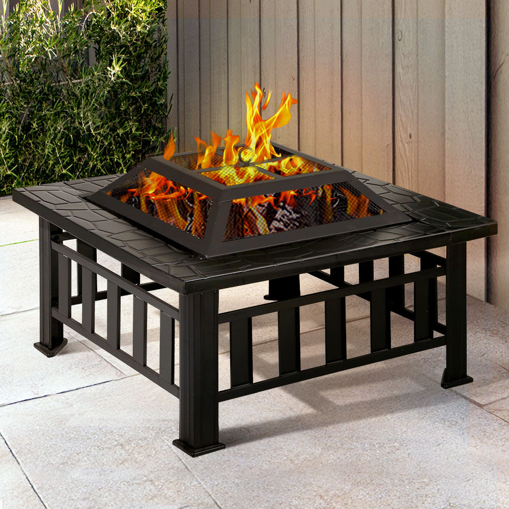 Grillz Fire Pit BBQ Grill 2-In-1 Table-7