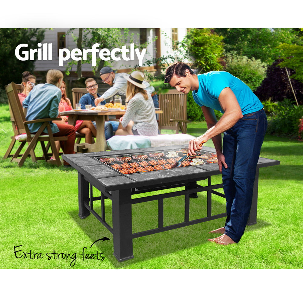 Grillz Fire Pit BBQ Grill Ice Bucket 3-In-1 Table-4