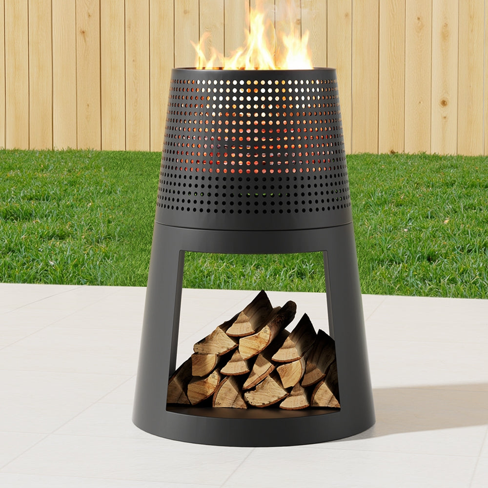 Grillz Fire Pit Deep Bowl Iron Outdoor Fireplace-6