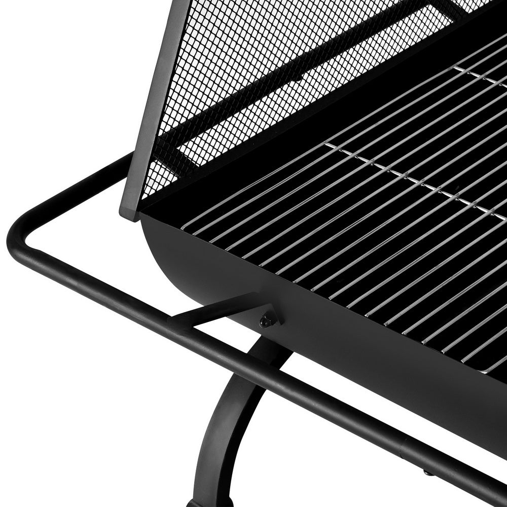 Grillz Fire Pit BBQ Grill Outdoor Fireplace Steel-2