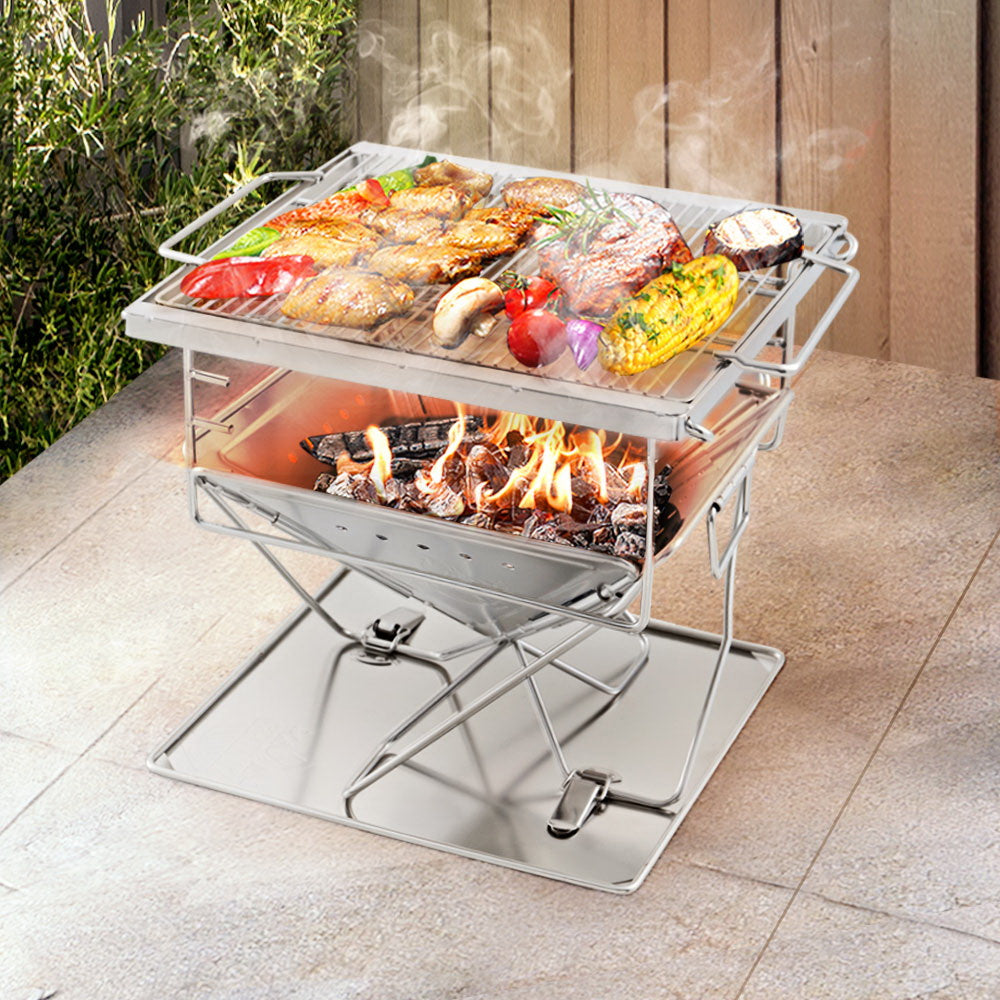 Grillz Fire Pit BBQ Grill with Carry Bag Camping-7