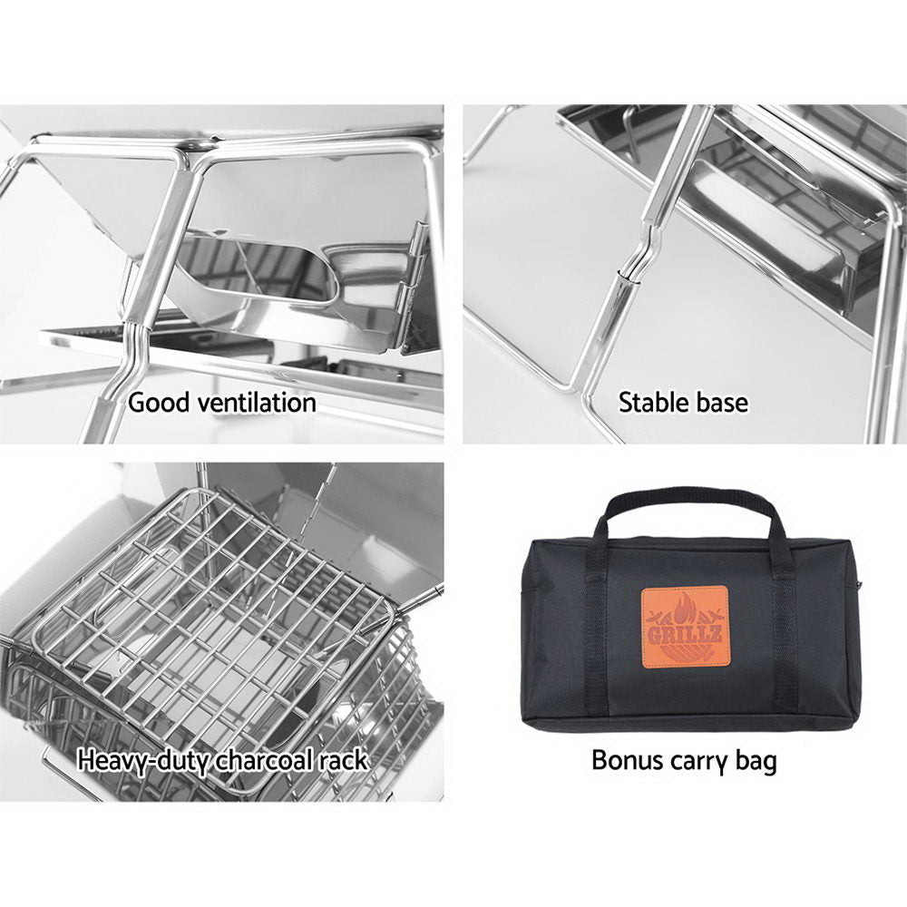 Grillz Fire Pit BBQ Grill with Carry Bag Portable-5